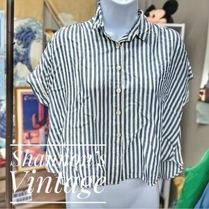 Madewell sz medium striped button shirt A46